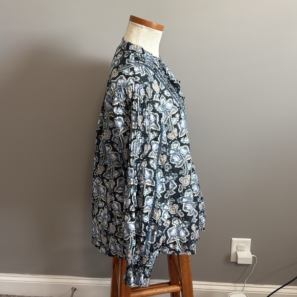 NWT!!  Anthropologie - Henley Peasant Blouse - Medium - Blue/Tan/Purple - Picture 4 of 11